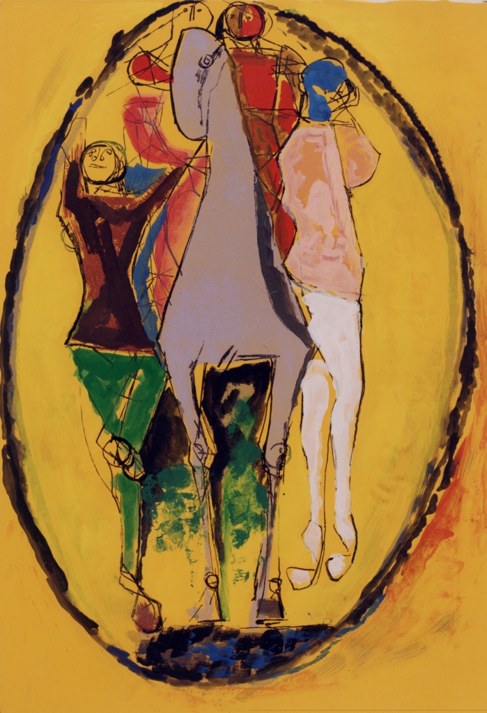 837 Marino Marini, Acrobaten en paard, 1979, tempera op papier, 76 x 57 cm, Fondazione Marino Marini, Pistoia.jpg